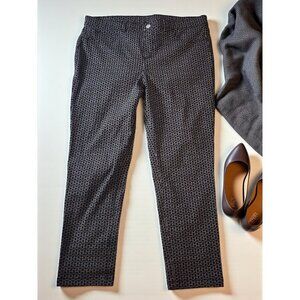 Rafaella Comfort Black White Geometric Print Pants Women’s 16 Stretch Slim Ankle